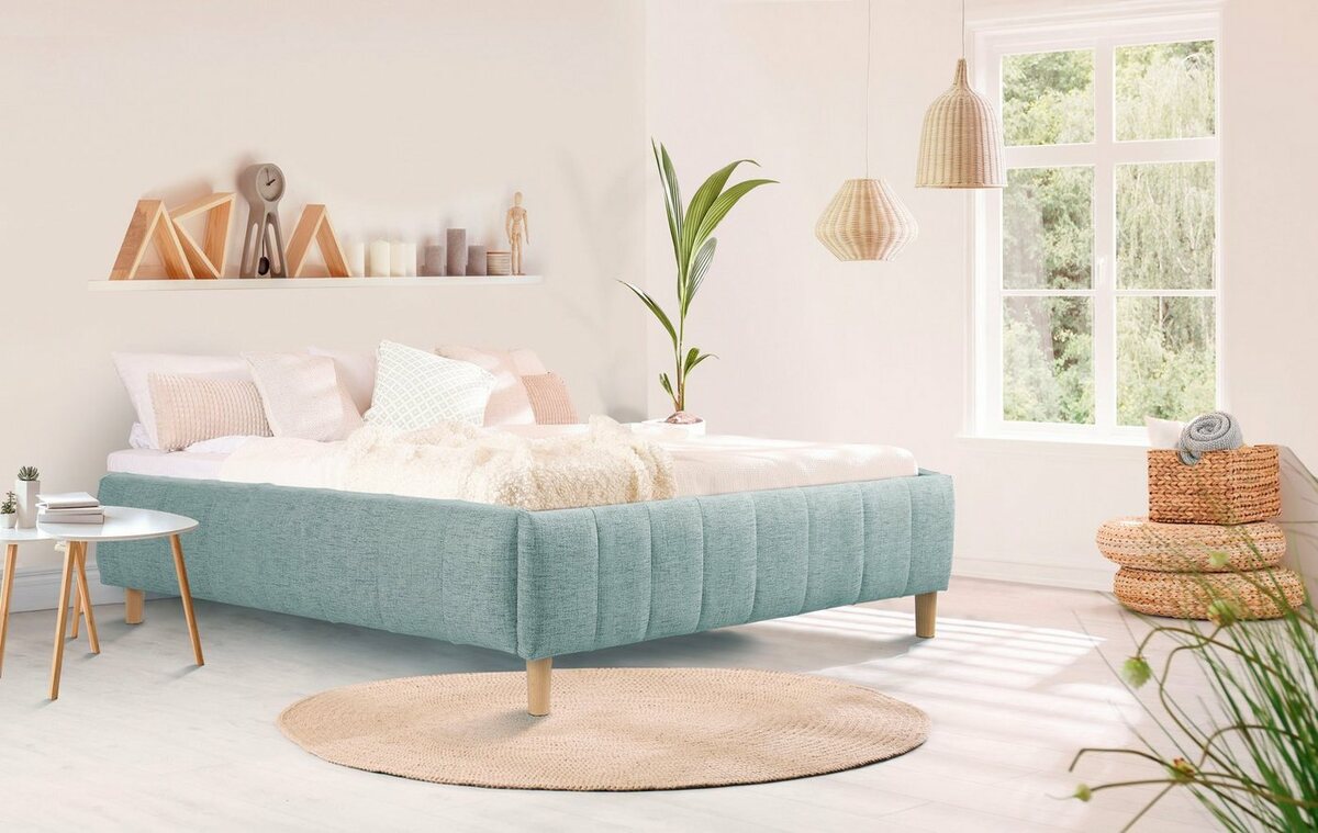 Bild 1 von Andas Polsterbett Tarje, in 5 Breiten, auch in Überlänge 220 cm, incl. Roll-Lattenrost, Blau