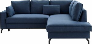 Exxpo - sofa fashion Ecksofa Daytona, wahlweise mit Bettfunktion und Bettkasten, Blau