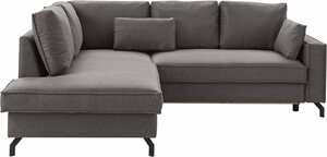 Exxpo - sofa fashion Ecksofa Daytona, wahlweise mit Bettfunktion und Bettkasten, Grau