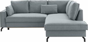 Exxpo - sofa fashion Ecksofa Daytona, wahlweise mit Bettfunktion und Bettkasten, Silberfarben