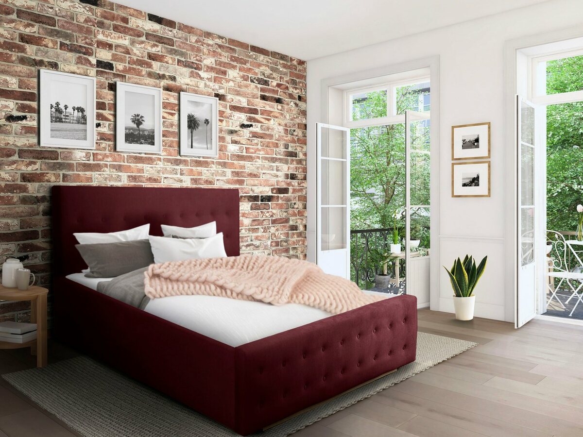 Bild 1 von Home affaire Polsterbett Vaine, in 5 Breiten, auch in Länge 220 cm, incl. Roll-Lattenrost, Rot