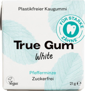 True Gum Kaugummi, White Pfefferminze, zuckerfrei