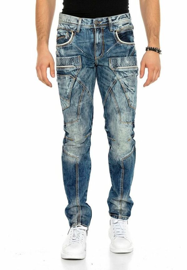 Bild 1 von Cipo & Baxx Bequeme Jeans mit Kontrastnähten und Seitentaschen