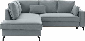 Exxpo - sofa fashion Ecksofa Daytona, wahlweise mit Bettfunktion und Bettkasten, Silberfarben