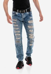 Cipo & Baxx Bequeme Jeans mit Ripped Details in Straight-Fit