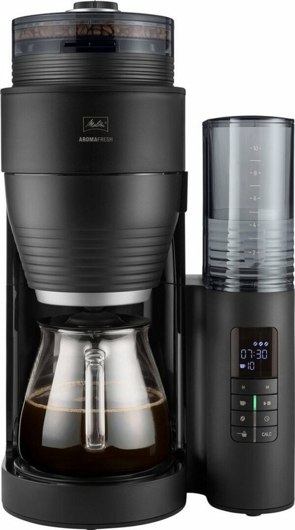 Bild 1 von Melitta Kaffeemaschine mit Mahlwerk AromaFresh X 1030-06, 1,25l Kaffeekanne, Papierfilter 1x4, 11 Mahlgradeinstellungen,Kaffeebohnen/-pulver, Timer,Warmhalteplatte