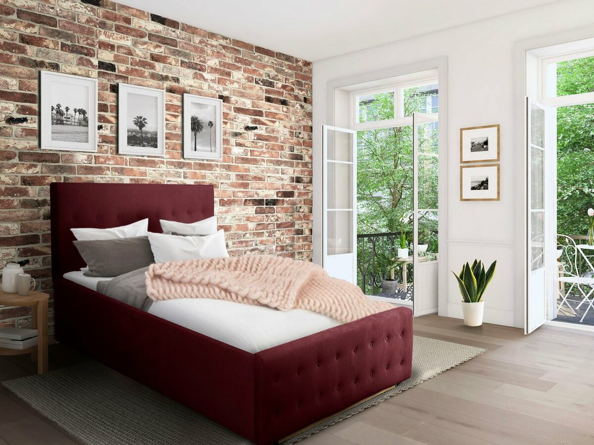 Bild 1 von Home affaire Polsterbett Vaine, in 5 Breiten, auch in Länge 220 cm, incl. Roll-Lattenrost, Rot