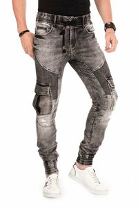 Cipo & Baxx Bequeme Jeans mit elastischen Bündchen am Saum