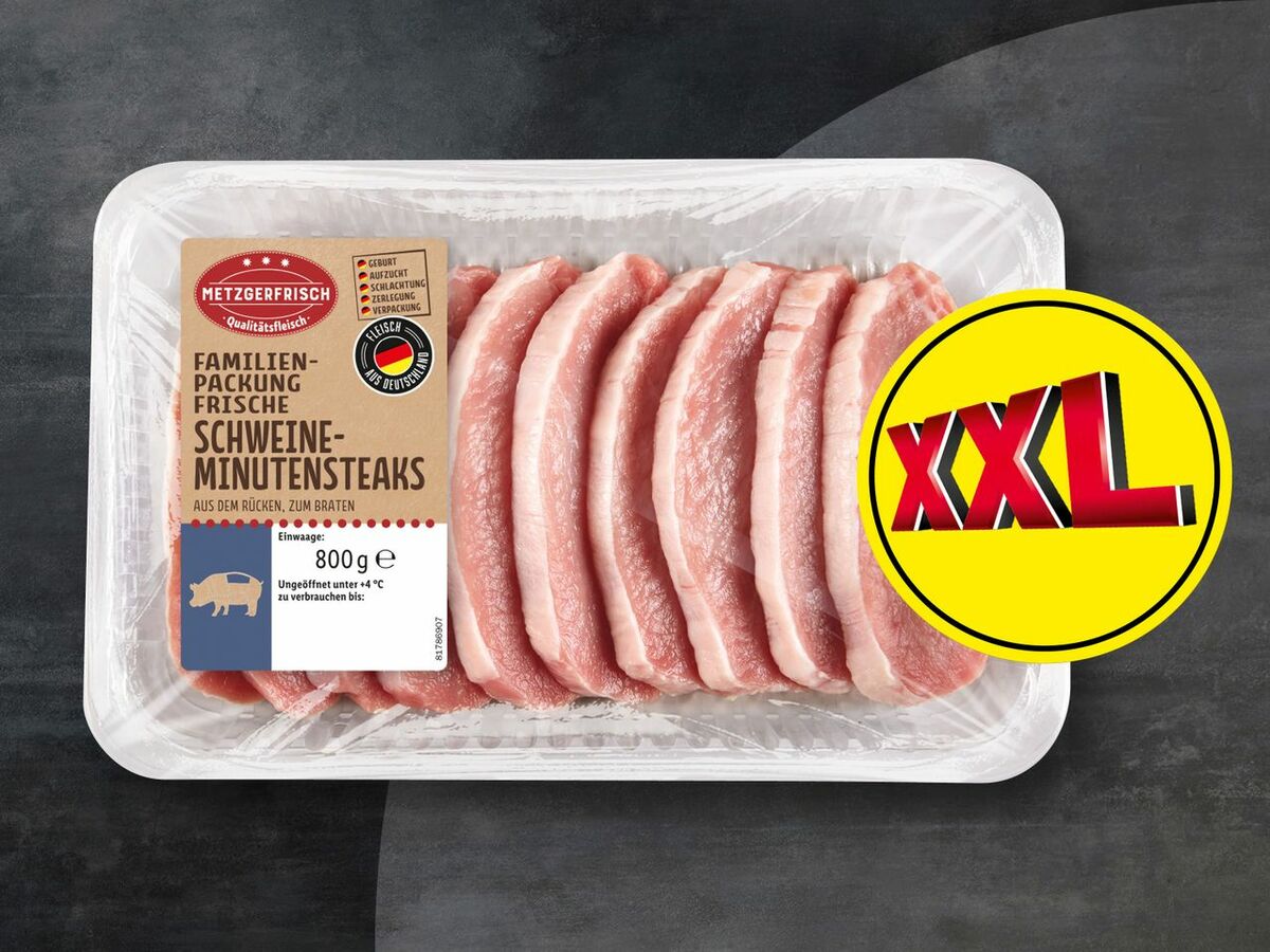 Bild 1 von Metzgerfrisch Frische Schweine-Minutensteaks XXL, 
         800 g