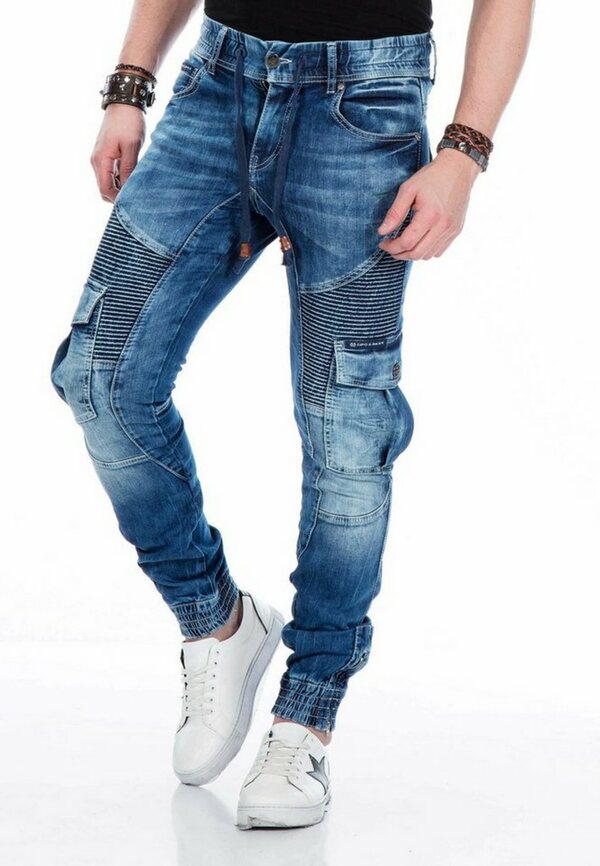 Bild 1 von Cipo & Baxx Bequeme Jeans mit elastischen Bündchen am Saum