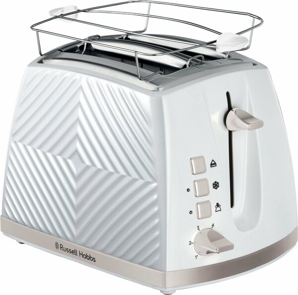 Bild 1 von RUSSELL HOBBS Toaster Groove 26391-56, 2 lange Schlitze, für 2 Scheiben, 850 W, weiß, 850 Watt - 6 Bräunungsstufen