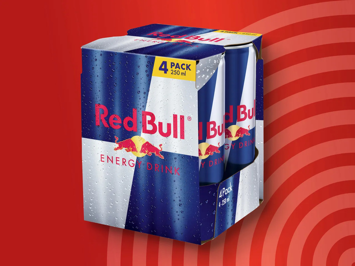Red Bull Energy Drink, 4x 0,25 l zzgl. 1. Pfand von Lidl für 0,85