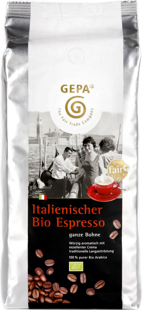 Bild 1 von GEPA Fairtrade Italienischer Bio Espresso ganze Bohnen 1 kg