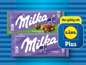 Milka Tafelschokolade/Milkinis, 
         100/87,5 g