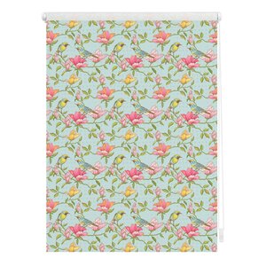 Lichtblick Rollo Klemmfix, ohne Bohren, Verdunkelung, Birds - Grün Pink