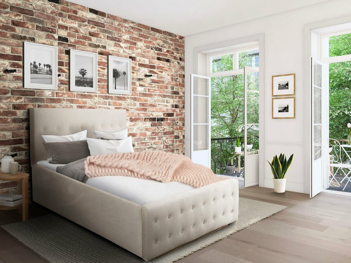 Bild 1 von Home affaire Polsterbett Vaine, in 5 Breiten, auch in Länge 220 cm, incl. Roll-Lattenrost, Beige