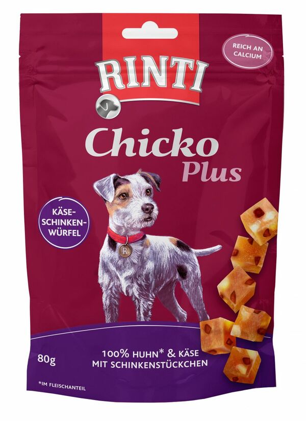 Bild 1 von RINTI Chicko Plus Käse-Schinken-Würfel
, 
80 g