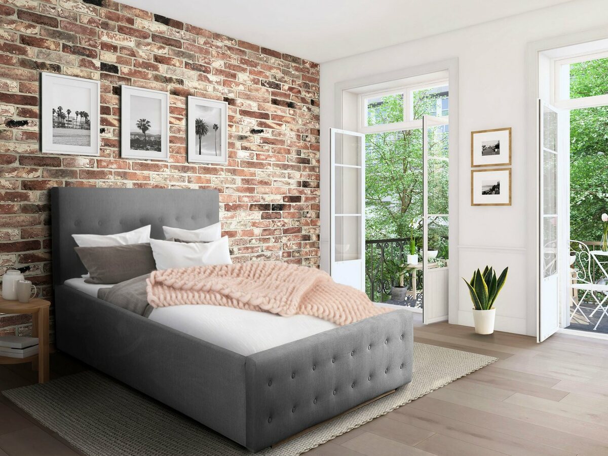 Bild 1 von Home affaire Polsterbett Vaine, in 5 Breiten, auch in Länge 220 cm, incl. Roll-Lattenrost, Silberfarben