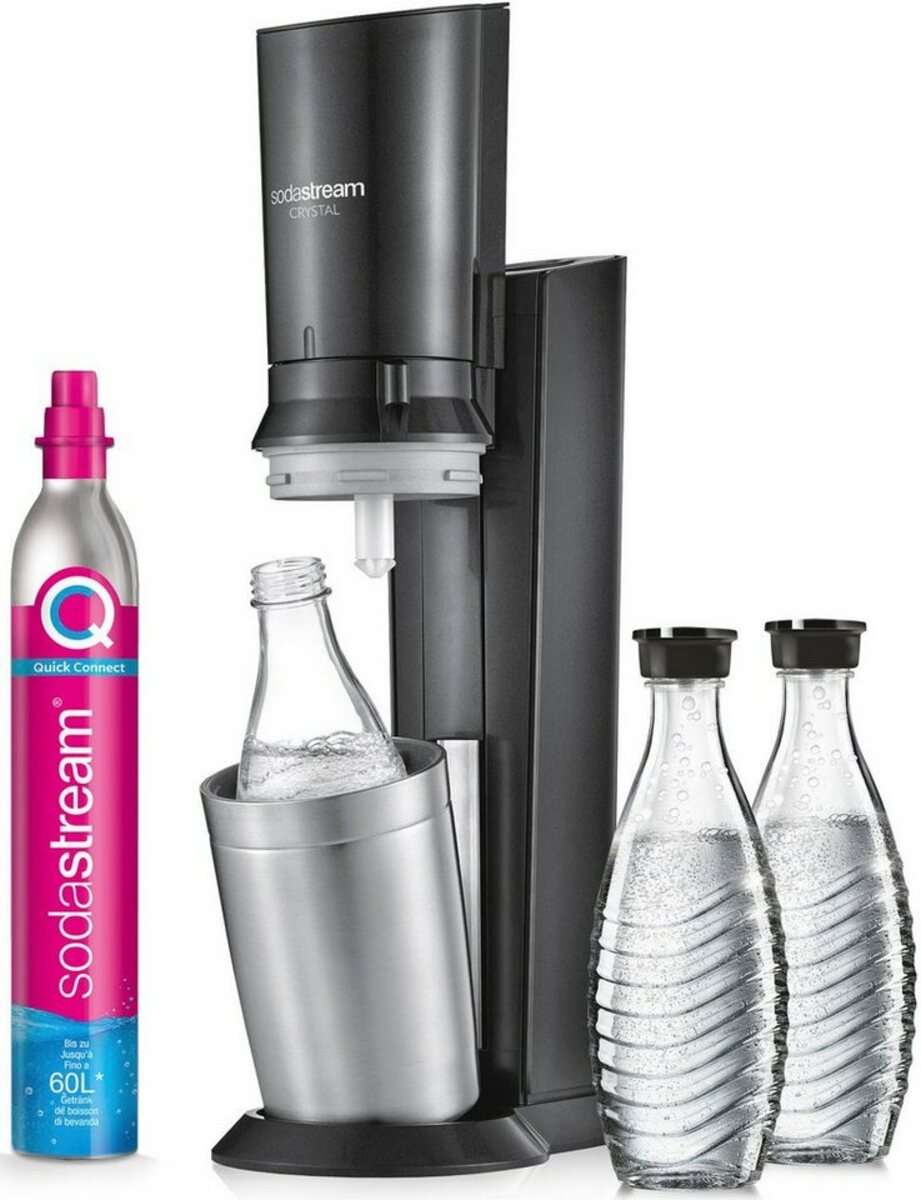 Bild 1 von SodaStream Wassersprudler Crystal 3.0-Bundle, (Set, 5-tlg), mit Quick Connect CO2-Zylinder und 3x Glaskaraffe 0,7 L
