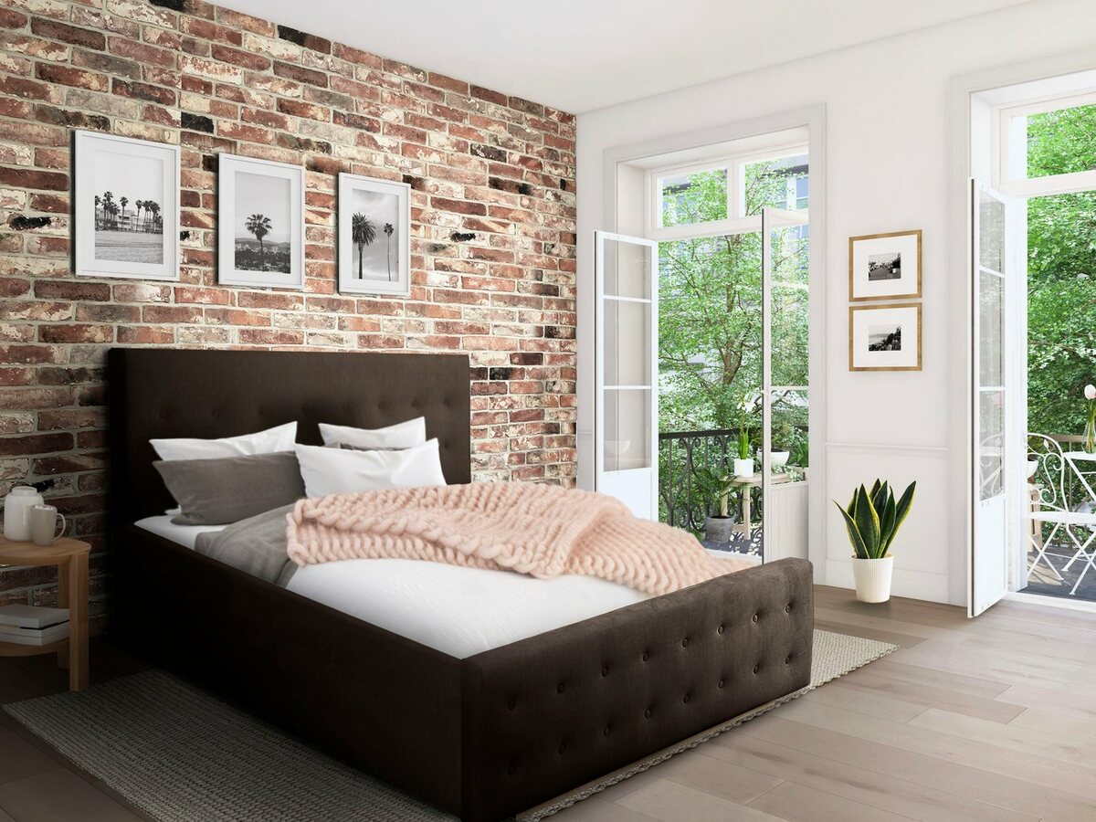 Bild 1 von Home affaire Polsterbett Vaine, in 5 Breiten, auch in Länge 220 cm, incl. Roll-Lattenrost, Braun