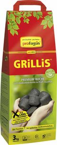 Profagus Buchengrillholzkohle-Briketts-Grillis 3 kg Beutel
