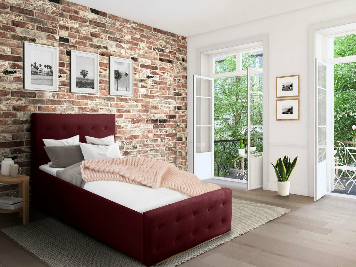Bild 1 von Home affaire Polsterbett Vaine, in 5 Breiten, auch in Länge 220 cm, incl. Roll-Lattenrost, Rot