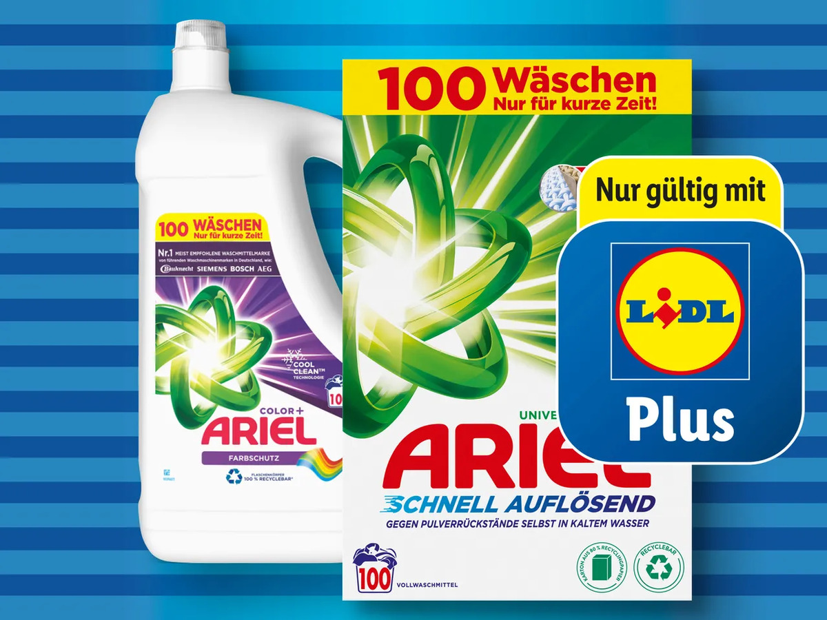 Ariel Waschmittel 100/76 Wäschen, 6 kg /5 l/76 Stück von Lidl ansehen!