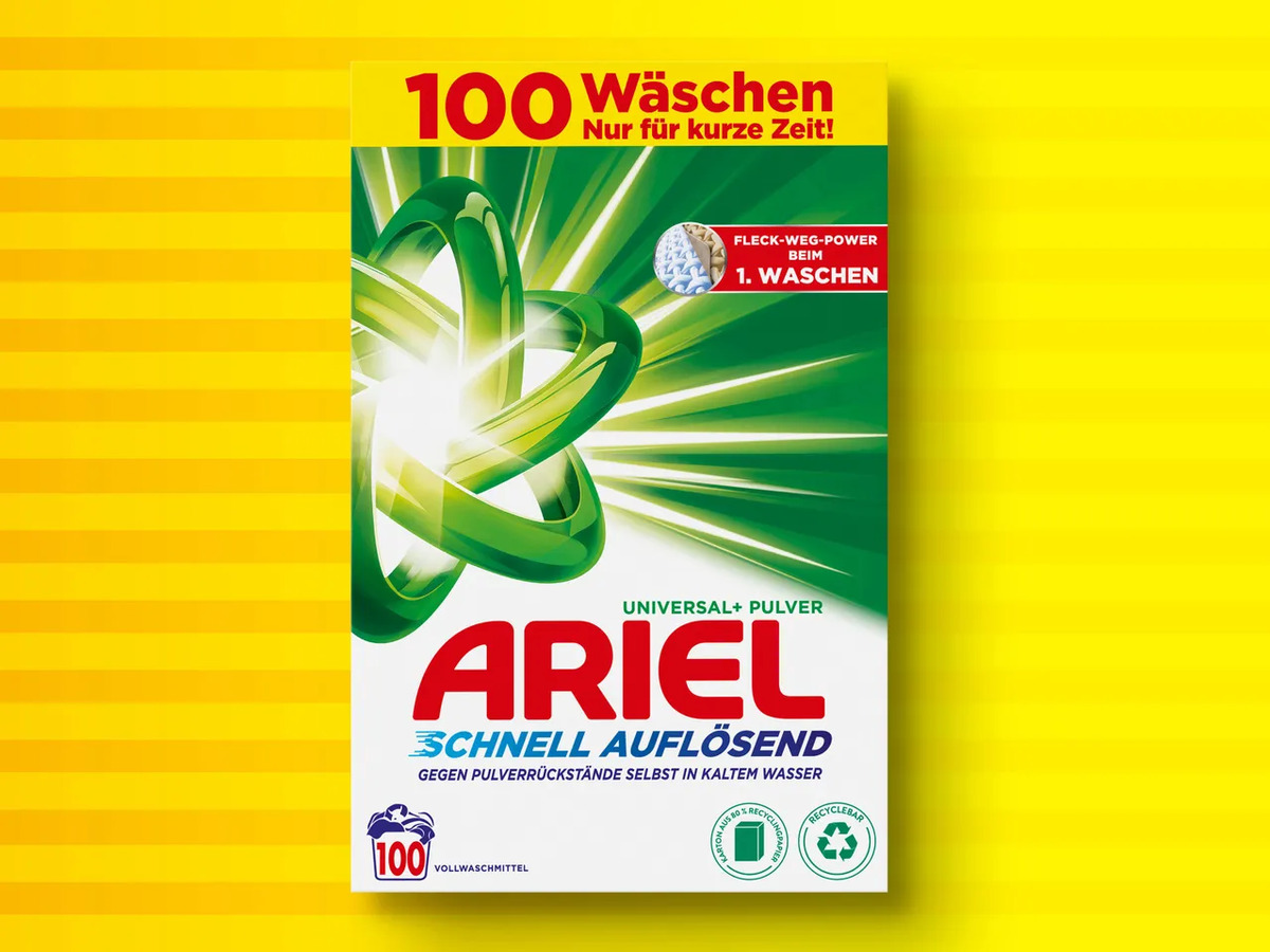 Ariel Waschmittel 100/76 Wäschen, 6 kg /5 l/76 Stück von Lidl ansehen!