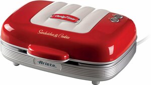 Ariete 3-in-1-Sandwichmaker Party Time 1972R, 700 W, Cookie-Maker, rot