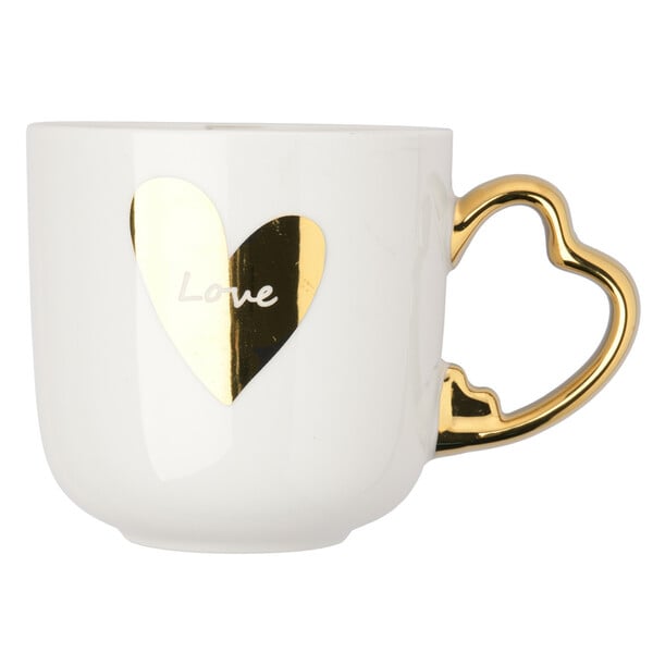 Bild 1 von Tasse mit Herz und Schrifzug GOLD / WEISS