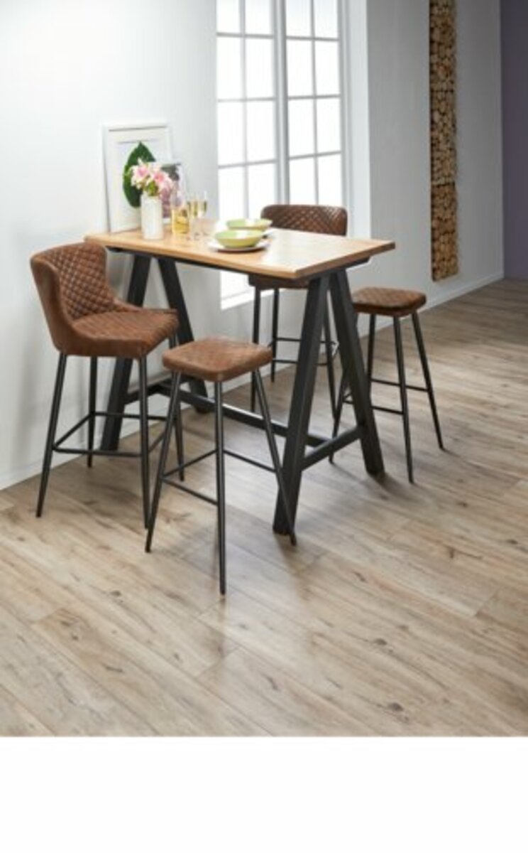 Bild 4 von Barstuhl PEBRINGE mit Rückenlehne brauner Stoff/schwarz