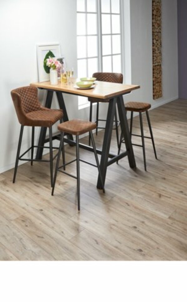 Bild 4 von Barstuhl PEBRINGE mit Rückenlehne brauner Stoff/schwarz