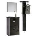 Bild 1 von Moderano Garderobe, Schwarz, Alu, Metall, Glas, 3-teilig, 150x192x34 cm, Garderobe, Garderoben-Sets