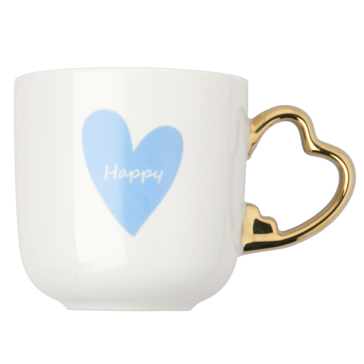 Bild 1 von Tasse mit Herz und Schrifzug HELLBLAU / WEISS / GOLD