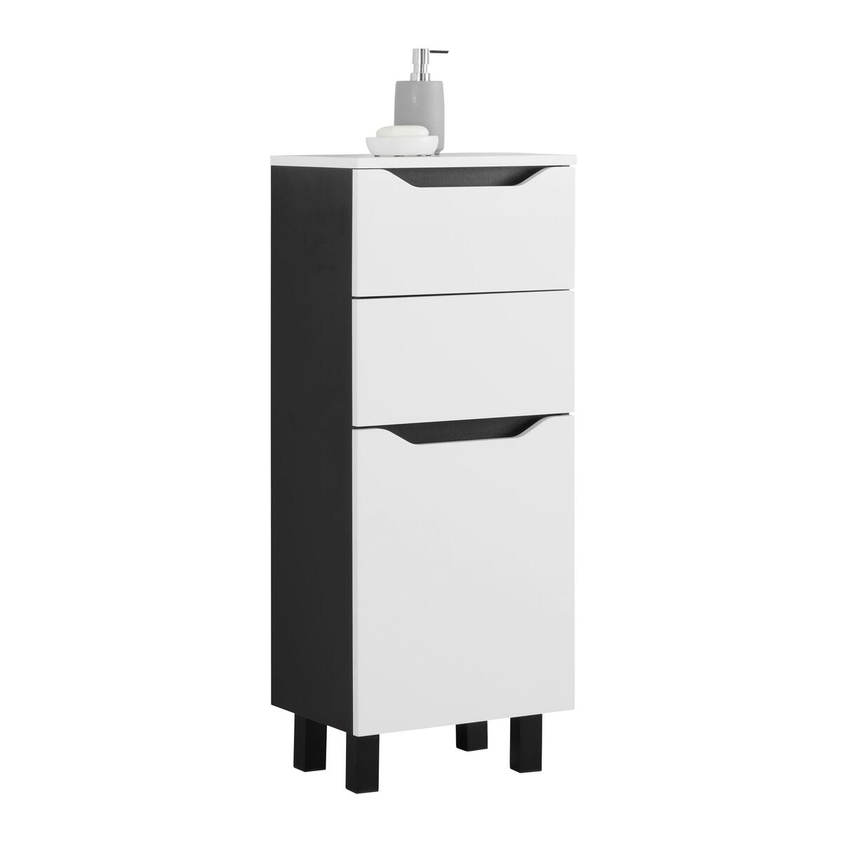 Bild 1 von Unterschrank Wave II in Schwarz/Weiß, Weiß