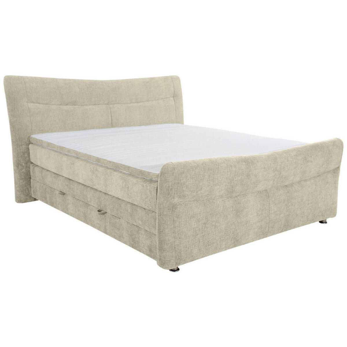 Bild 1 von Esposa Boxspringbett, Beige, Textil, H2, Höhe ca. 18 cm, 160x200 cm, gepolstertes Kopfteil, Stoffauswahl, in verschiedenen Größen erhältlich, Matratze Härtegraden erhältlich, Schlafzimmer, Bett