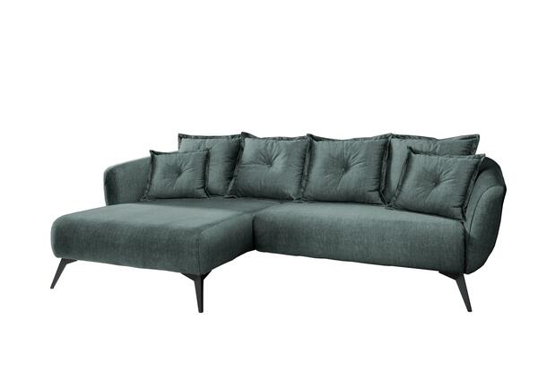Bild 1 von Wohnlandschaft Baggio Blau Velours, Dunkelblau, Dunkelgrün