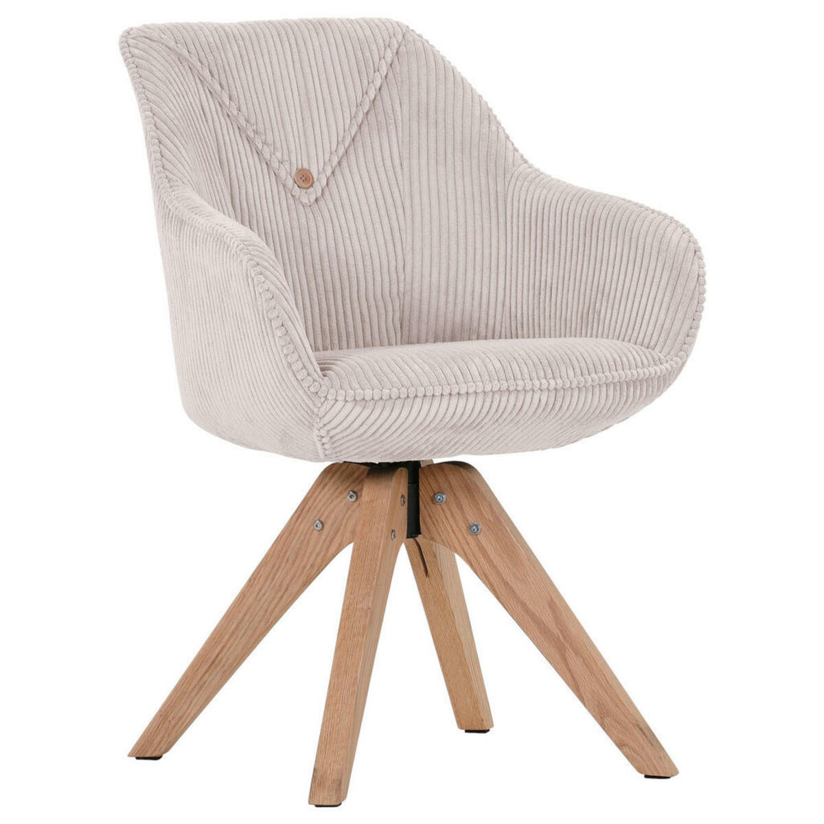 Bild 1 von Landscape Armlehnstuhl, Beige, Textil, Eiche, massiv, Stativgestell, 60x83x65 cm, Stoffauswahl, Sitzfläche 360° drehbar, Esszimmer, Stühle, Armlehnenstühle