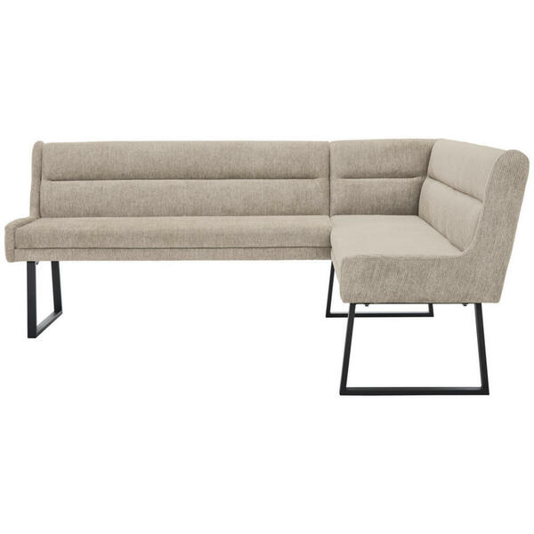 Bild 1 von Novel Eckbank, Schwarz, Beige, Metall, Textil, 4-Sitzer, Ottomane links, Eckteil, L-Form, 217x159 cm, Stoffauswahl, Typenauswahl, mit Rückenlehne, in verschiedenen Größen erhältlich, Esszimmer, B