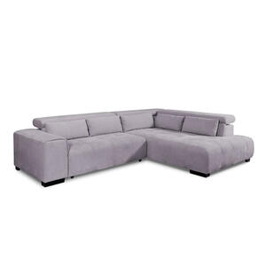 Livetastic Eckschlafsofa, Lila, Textil, Buche, massiv, Uni, 4-Sitzer, Füllung: Silikon, Schaumstoffflocken, 309x230 cm, Stoffauswahl, Bettfunktion erhältlich, Rücken echt, Armteil rechts, Wohnzimm