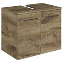 Bild 1 von Sadena Waschbeckenunterschrank M-Plan, Eiche dunkel, Metall, 60x49.8x38.3 cm, Goldenes M, Made in Germany, Zusatzausstattung erhältlich, hängend, Typenauswahl, Badezimmer, Badezimmerschränke, Wasc