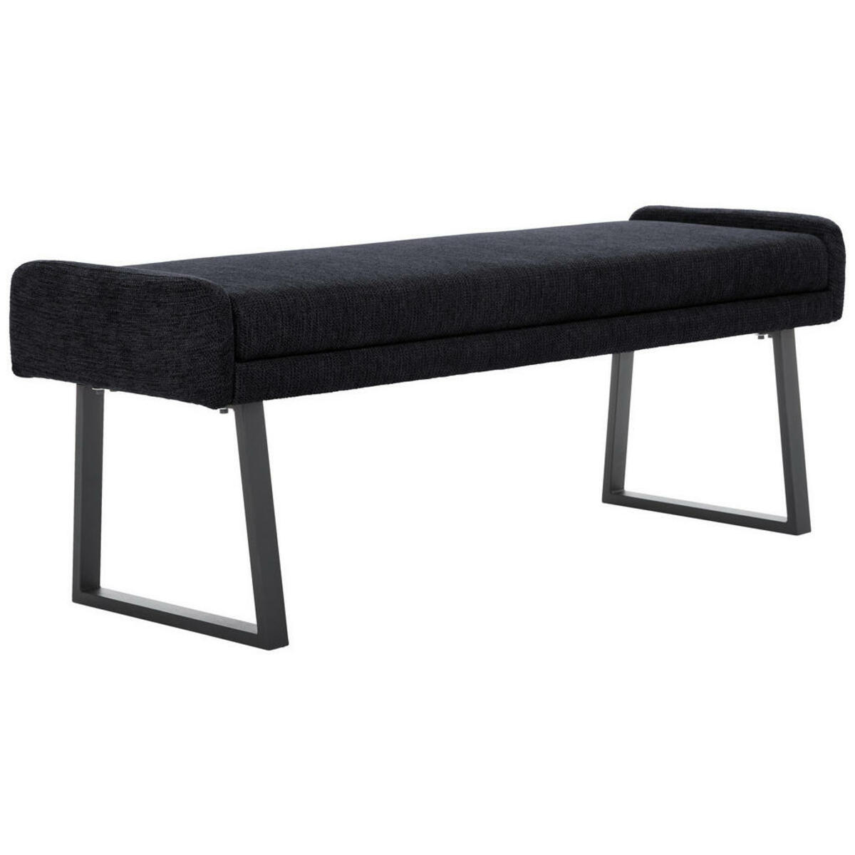 Bild 1 von Novel Hockerbank, Schwarz, Metall, Textil, 3-Sitzer, 160x49x49 cm, Stoffauswahl, Typenauswahl, in verschiedenen Größen erhältlich, Esszimmer, Bänke, Sitzbänke