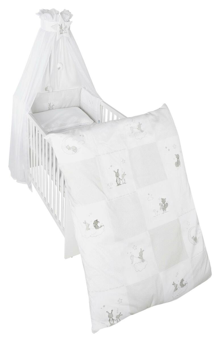 Bild 1 von Gitterbettset Fox und Bunny in Weiß