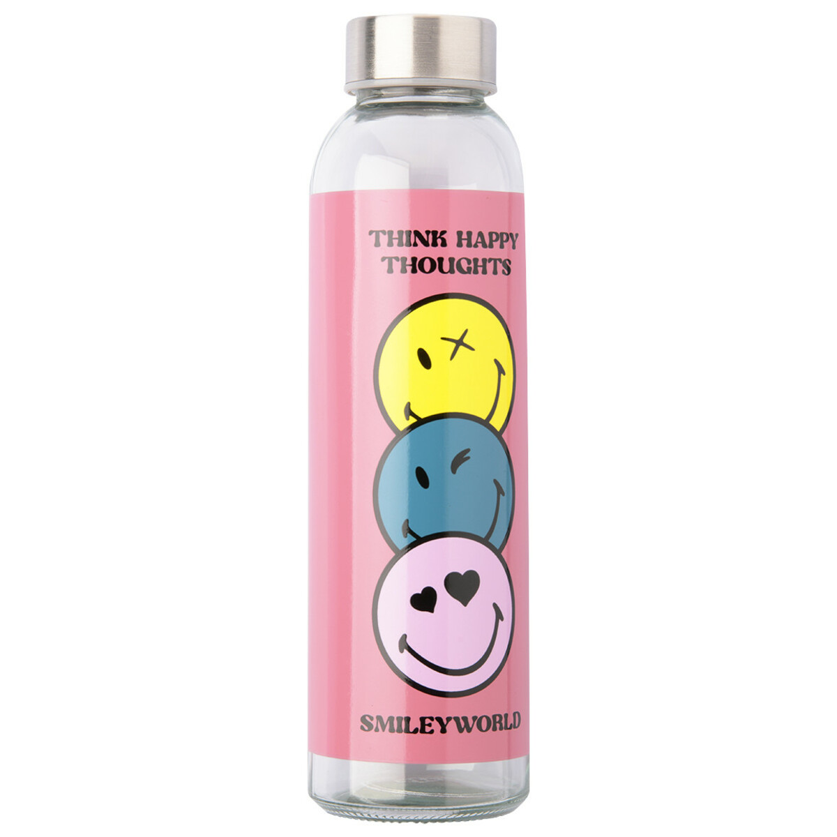 Bild 1 von SmileyWorld Trinkflasche aus Glas HELLLILA