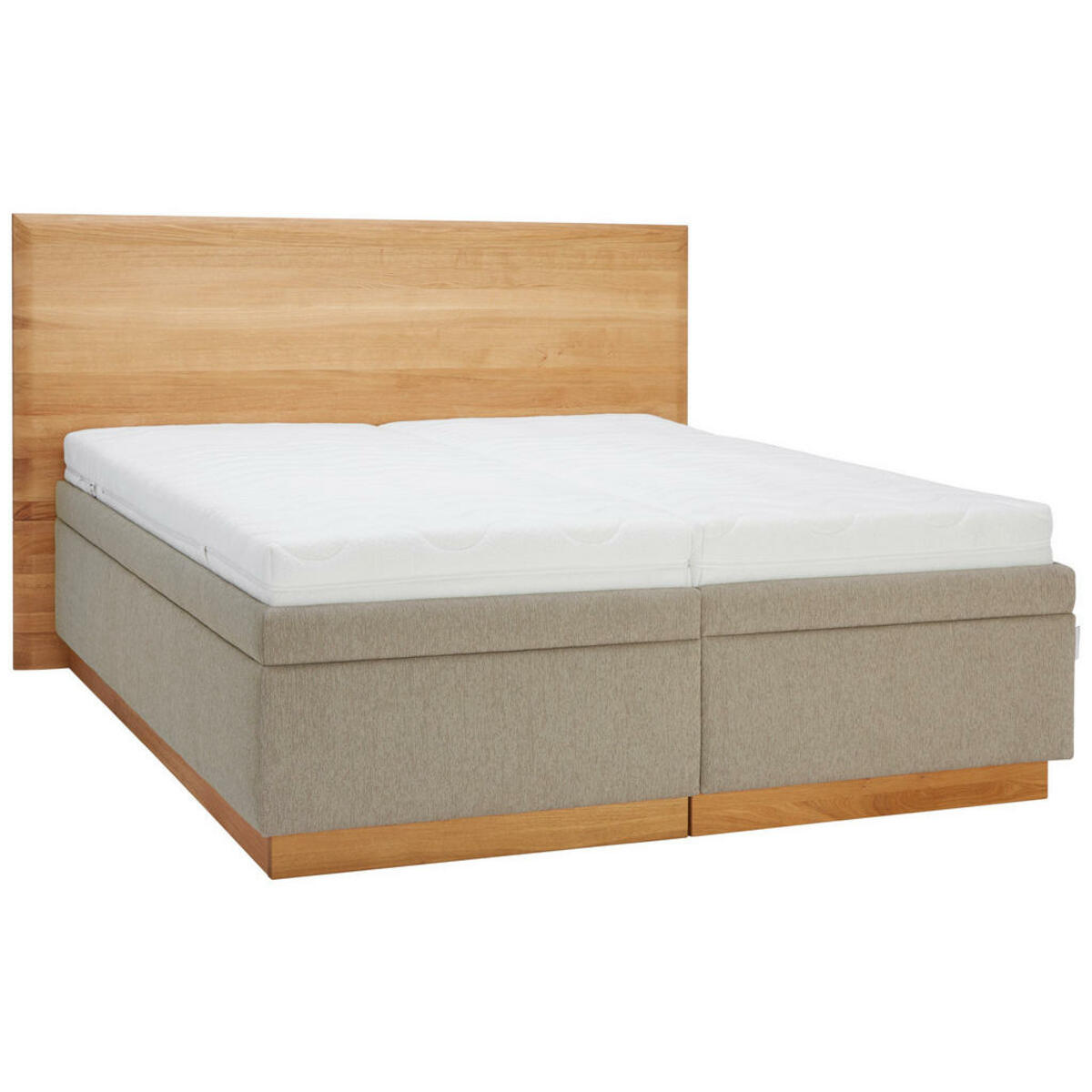 Bild 1 von Valnatura Polsterbett, Eiche, Beige, Textil, Birke,Eiche,Eiche,Eiche, Schichtholz,massiv,massiv,massiv, H2 + H3, Höhe ca. 20 cm, 180x200 cm, Made in Austria, Härtegradauswahl, Bezug abnehmbar/wasch