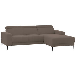 Livetastic Eckschlafsofa, Taupe, Textil, Uni, 3-Sitzer, 246x128 cm, Stoffauswahl, Rücken echt, Armteil links, rechts, elektrischer Sitzvorzug, Wohnzimmer, Sofas & Couches, Wohnlandschaften