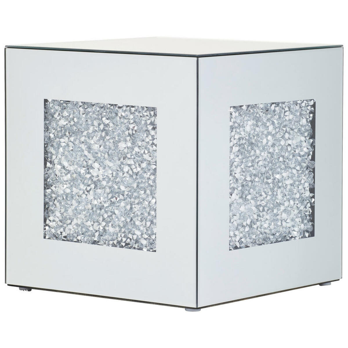 Bild 1 von Xora Beistelltisch, Silber, Kunststoff, Glas, quadratisch, 40x40 cm, Wohnzimmer, Wohnzimmertische, Beistelltische