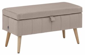 INOSIGN Truhenbank Amira, mit Staufach, in 3 Bezugsqualitäten mit feiner Steppung, Beige