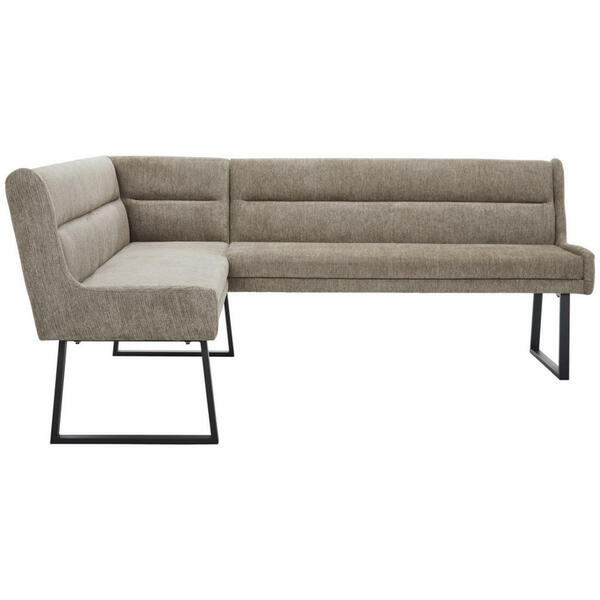 Bild 1 von Novel Eckbank, Schwarz, Taupe, Metall, Textil, 4-Sitzer, Ottomane rechts, Eckteil, L-Form, 217x159 cm, Stoffauswahl, Typenauswahl, mit Rückenlehne, in verschiedenen Größen erhältlich, Esszimmer,