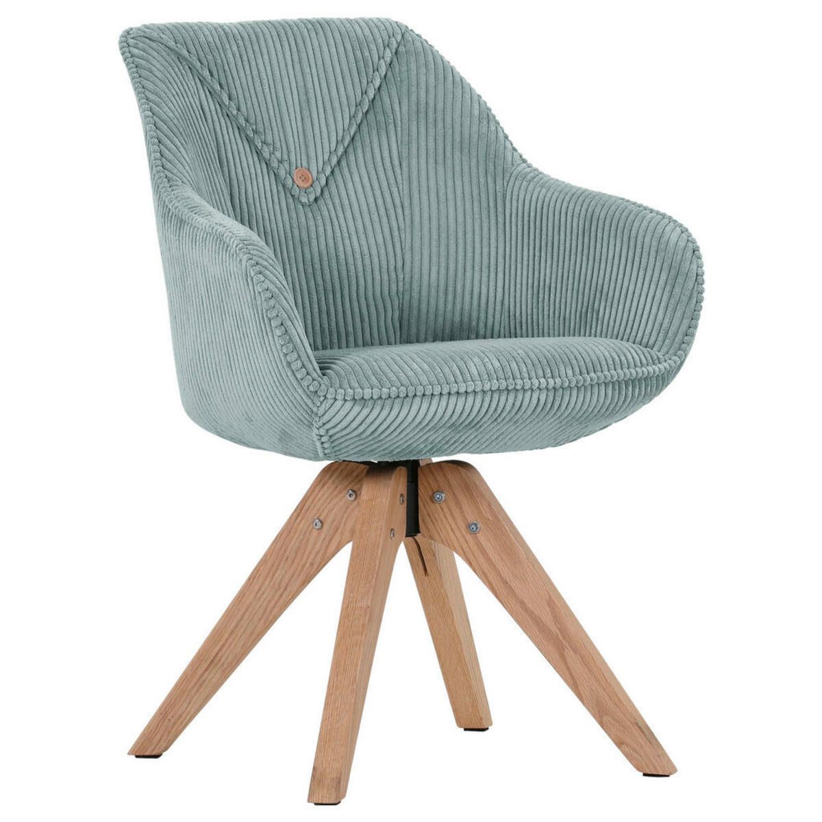 Bild 1 von Landscape Armlehnstuhl, Hellblau, Textil, Eiche, massiv, Stativgestell, 60x83x65 cm, Stoffauswahl, Sitzfläche 360° drehbar, Esszimmer, Stühle, Armlehnenstühle